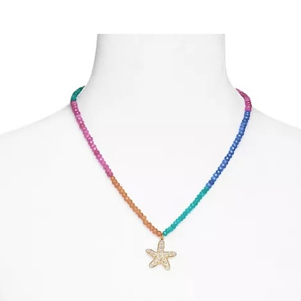 Star Pendant Rainbow Necklace by AQUA 14K Gold-Plated 16-18 in. NWT